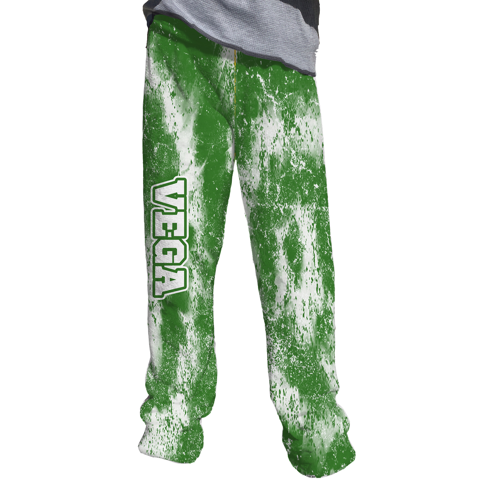 Green Jade Tie Dye Tapered Lounge Pants, Green